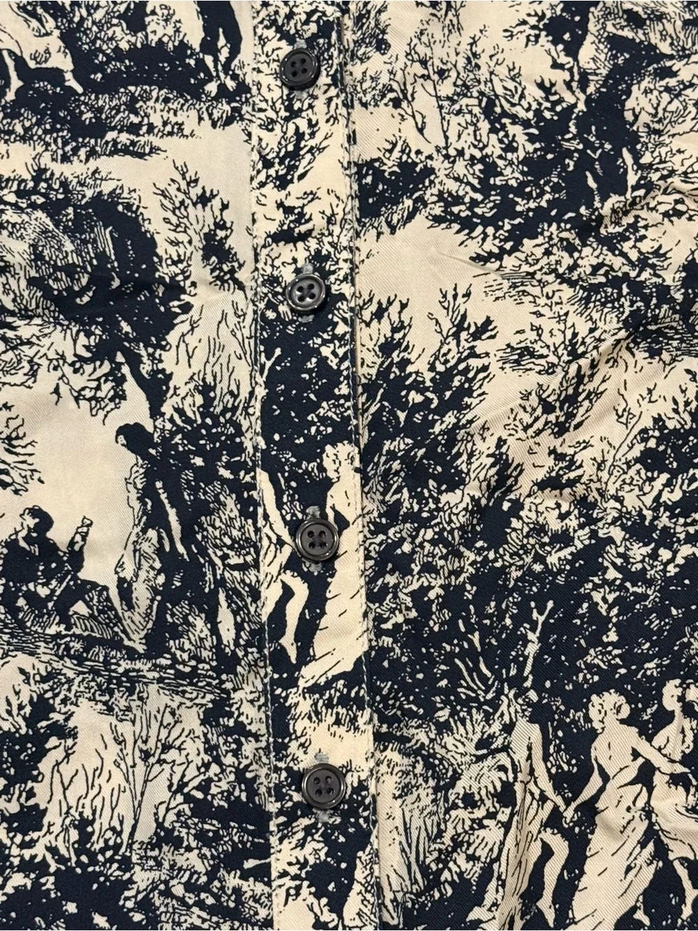 J. Crew. Draper Toile Printed Shirt. Black/Cream. Size Small.